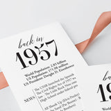 70th Birthday Party Decorations Born in 1957 Table Card