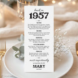 70th Birthday Gift Born in 1957 Table Card