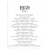 1959 Trivia Quiz with Answer Key Instant Download by LittleSizzle