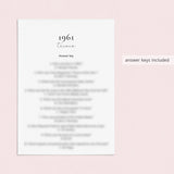 Printable 65th Birthday Games for Her Born in 1961