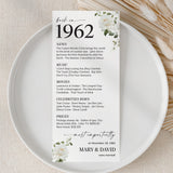 1962 Anniversary Table Cards Personalized 65th Anniversary Decor by LittleSizzle