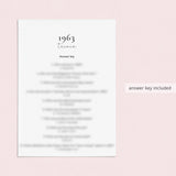 1963 Quiz and Answers Printable