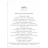 1963 Quiz and Answers Printable by LittleSizzle