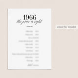 1966 The Price Is Right Game with Answers Printable