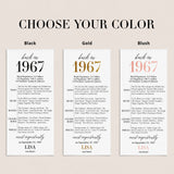 60th Birthday Party Decorations Born in 1967 Table Card