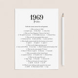 1969 Trivia Quiz with Answer Key Instant Download by LittleSizzle