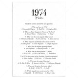 1974 Trivia Quiz with Answer Key Instant Download by LittleSizzle