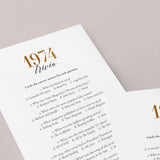 Gold 1974 Trivia Questions with Answers Printable