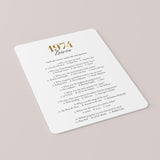 Gold 1974 Trivia Questions with Answers Printable
