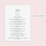Printable 50th Birthday Games for Her Born in 1975