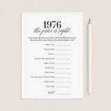 1976 The Price Is Right Game with Answers Printable by LittleSizzle