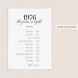 1976 The Price Is Right Game with Answers Printable
