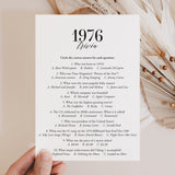1976 Trivia Quiz with Answer Key Instant Download