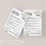 50th Wedding Anniversary Decorations Back in 1976 Table Cards