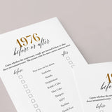 Married In 1976 50th Wedding Anniversary Party Games Bundle Golden