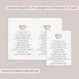 Married In 1976 50th Wedding Anniversary Party Games Bundle Golden