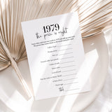 Born in 1979 46th Birthday Party Games Bundle For Men