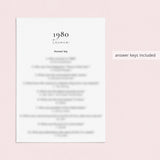 Printable 45th Birthday Games for Her Born in 1980