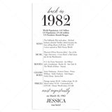 45th Birthday Party Decorations Back in 1982 Table Card by LittleSizzle