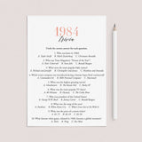 1984 Trivia Questions and Answers Printable by LittleSizzle