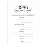 1986 The Price Is Right Game with Answers Printable by LittleSizzle