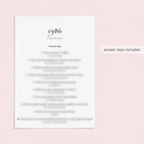 Printable 40th Birthday Games for Her Born in 1986