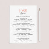 1989 Trivia Questions and Answers Printable by LittleSizzle