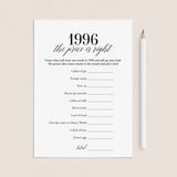 1996 The Price Is Right Game with Answers Printable by LittleSizzle