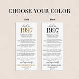 30 Year Reunion Table Card Personalized Class of 1997 Reunion