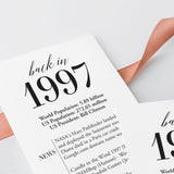 30 Year Reunion Table Card Personalized Class of 1997 Reunion