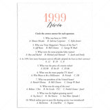 1999 Trivia Questions and Answers Printable by LittleSizzle