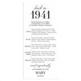 85th Birthday Party Decorations Back in 1941 Table Card by LittleSizzle