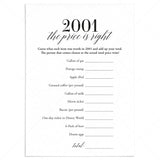 2001 The Price Is Right Game with Answers Printable by LittleSizzle