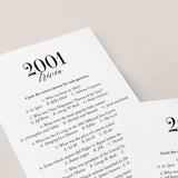 2001 Trivia Quiz with Answer Key Instant Download