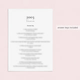 Born in 2003 Birthday Games for Her Printable