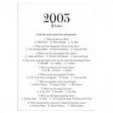 2003 Trivia Quiz with Answer Key Instant Download by LittleSizzle