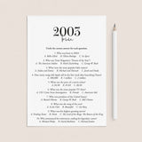 2003 Trivia Quiz with Answer Key Instant Download by LittleSizzle