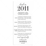 16th Birthday Party Decorations Back in 2011 Table Card by LittleSizzle
