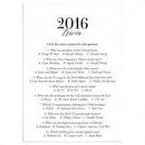 2016 Trivia Quiz with Answer Key Instant Download by LittleSizzle