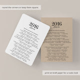 2016 Trivia Quiz with Answer Key Instant Download