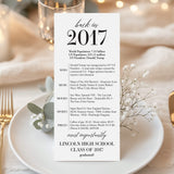 10 Year Reunion Table Card Personalized Class of 2017 Reunion