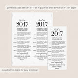 10 Year Reunion Table Card Personalized Class of 2017 Reunion