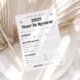 2025 End of Year Review Self Reflection Cards Printable