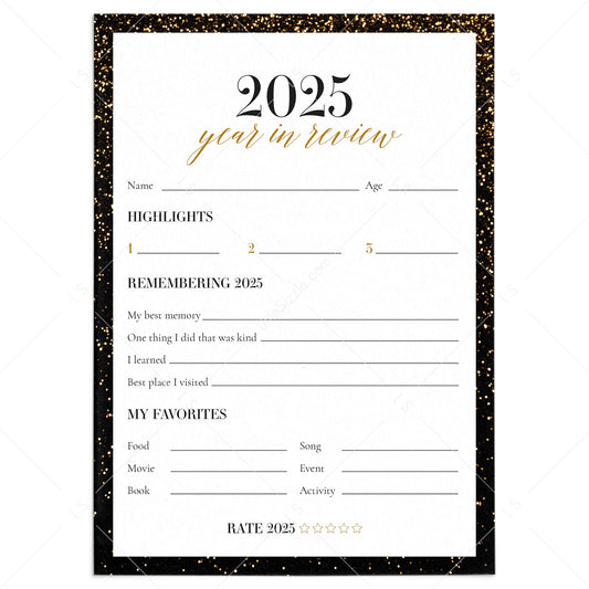 2025 End of Year Reflection Cards Printable by LittleSizzle