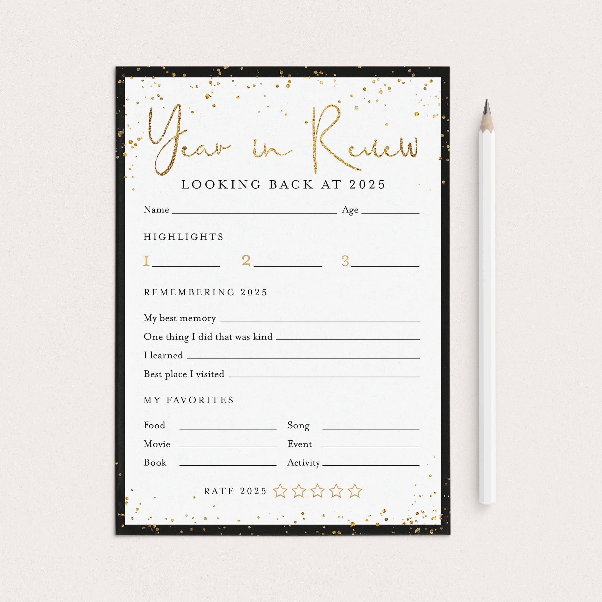 2025 Year In Review for Kids and Adults Printable by LittleSizzle by LittleSizzle