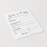 Year in Review Cards Printable