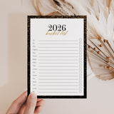 2026 New Year's Bucket List Card Printable
