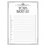 Printable New Year Bucket List 2026 by LittleSizzle