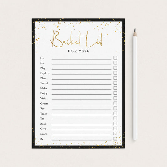New Years Bucket List for 2026 Printable by LittleSizzle