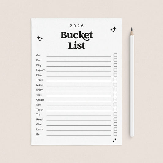 2026 Bucket List Printable by LittleSizzle